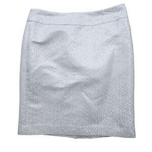 Ann Taylor Loft Pencil Skirt Size 0 Cream, Shimmery Design, Straight Skirt